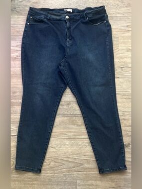 ELOQUII 26V Viola Fit Jeans Dark Wash Stretch Rayon Blend Blue Denim Curvy Plus
